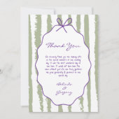 Whimsical Stripes Handwritten Painted Wedding Dankeskarte (Vorderseite)