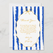 Whimsical Stripes Handwritten Painted Wedding  Dankeskarte (Vorderseite)
