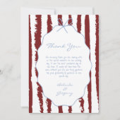 Whimsical Stripes Handwritten Painted Wedding  Dankeskarte (Vorderseite)