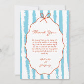 Whimsical Stripes Handwritten Painted Wedding Dankeskarte (Vorderseite)