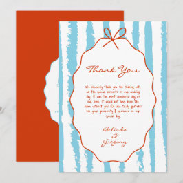 Whimsical Stripes Handwritten Painted Wedding Dankeskarte