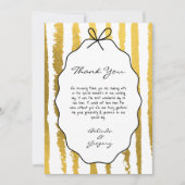 Whimsical Stripes Handwritten Painted Wedding Dankeskarte (Vorderseite)