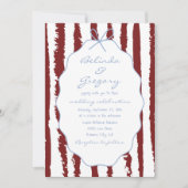 Whimsical Stripes Handwritten Painted Wedding  Einladung (Vorderseite)