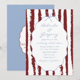 Whimsical Stripes Handwritten Painted Wedding Einladung