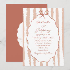 Whimsical Stripes Handwritten Painted Wedding Einladung