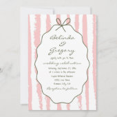 Whimsical Stripes Handwritten Painted Wedding Einladung (Vorderseite)