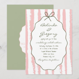 Whimsical Stripes Handwritten Painted Wedding Einladung