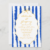 Whimsical Stripes Handwritten Painted Wedding Einladung (Vorderseite)