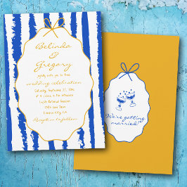 Whimsical Stripes Handwritten Painted Wedding Einladung