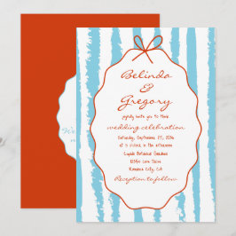 Whimsical Stripes Handwritten Painted Wedding Einladung