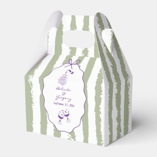 Whimsical Stripes Handwritten Painted Wedding Geschenkschachtel (Vorderseite)