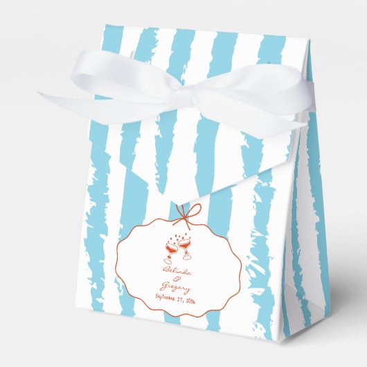Whimsical Stripes Handwritten Painted Wedding  Geschenkschachtel (Vorderseite)