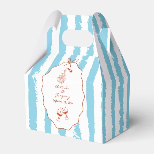 Whimsical Stripes Handwritten Painted Wedding Geschenkschachtel (Vorderseite)