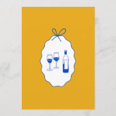 Whimsical Stripes Handwritten Painted Wedding  Menükarte (Rückseite)