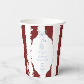 Whimsical Stripes Handwritten Painted Wedding  Pappbecher (Rückseite)