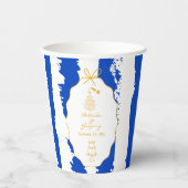 Whimsical Stripes Handwritten Painted Wedding  Pappbecher (Vorderseite)