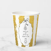 Whimsical Stripes Handwritten Painted Wedding  Pappbecher (Rückseite)