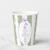 Whimsical Stripes Handwritten Painted Wedding  Pappbecher (Rückseite)