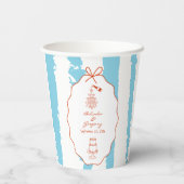 Whimsical Stripes Handwritten Painted Wedding  Pappbecher (Rückseite)