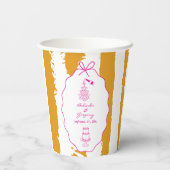 Whimsical Stripes Handwritten Painted Wedding  Pappbecher (Rückseite)