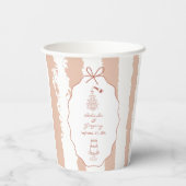 Whimsical Stripes Handwritten Painted Wedding  Pappbecher (Rückseite)