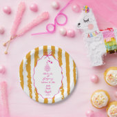 Whimsical Stripes Handwritten Painted Wedding  Pappteller (Party)
