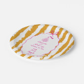 Whimsical Stripes Handwritten Painted Wedding  Pappteller (Schrägansicht)