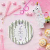 Whimsical Stripes Handwritten Painted Wedding  Pappteller (Party)
