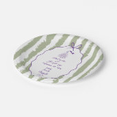 Whimsical Stripes Handwritten Painted Wedding  Pappteller (Schrägansicht)