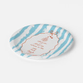 Whimsical Stripes Handwritten Painted Wedding  Pappteller (Schrägansicht)