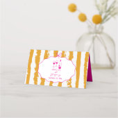 Whimsical Stripes Handwritten Painted Wedding  Platzkarte (Rückseite)