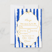 Whimsical Stripes Handwritten Painted Wedding  RSVP Karte (Vorderseite)