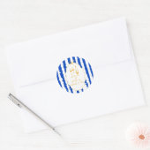 Whimsical Stripes Handwritten Painted Wedding  Runder Aufkleber (Umschlag)