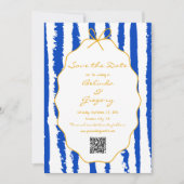 Whimsical Stripes Handwritten Painted Wedding  Save The Date (Vorderseite)