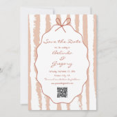 Whimsical Stripes Handwritten Painted Wedding  Save The Date (Vorderseite)