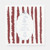 Whimsical Stripes Handwritten Painted Wedding  Serviette (Vorderseite)