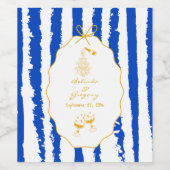 Whimsical Stripes Handwritten Painted Wedding  Weinetikett (Einzelnes Label)