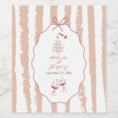 Whimsical Stripes Handwritten Painted Wedding  Weinetikett (Einzelnes Label)