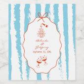 Whimsical Stripes Handwritten Painted Wedding  Weinetikett (Einzelnes Label)