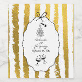 Whimsical Stripes Handwritten Painted Wedding  Weinetikett (Einzelnes Label)
