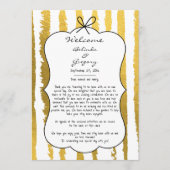 Whimsical Stripes Handwritten Wedding Itinerary Programm (Vorderseite)