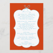 Whimsical Stripes Handwritten Wedding Itinerary Programm (Rückseite)