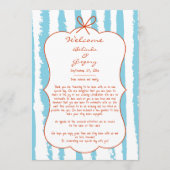 Whimsical Stripes Handwritten Wedding Itinerary Programm (Vorderseite)