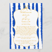 Whimsical Stripes Handwritten Wedding Itinerary Programm (Vorderseite)