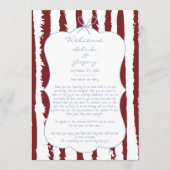 Whimsical Stripes Handwritten  Wedding Itinerary  Programm (Vorderseite)
