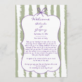 Whimsical Stripes Handwritten Wedding Itinerary Programm (Vorderseite)
