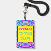 Whimsical "STUDENT DES TAGES"! Abzeichen Ausweis (Rückseite mit Lanyard)
