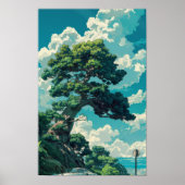 Whimsical Studio Ghibli Inspiriert Baum und Fox Po Poster (Vorne)
