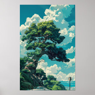 Whimsical Studio Ghibli Inspiriert Baum und Fox Po Poster