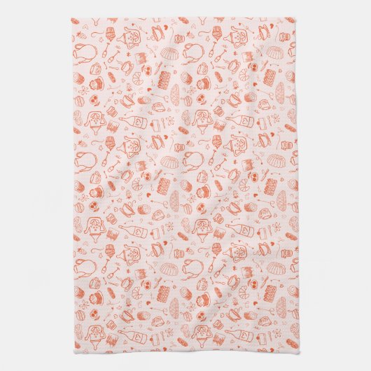 Whimsical Style Tee Party Doodle Geschirrtuch (Vertikal)